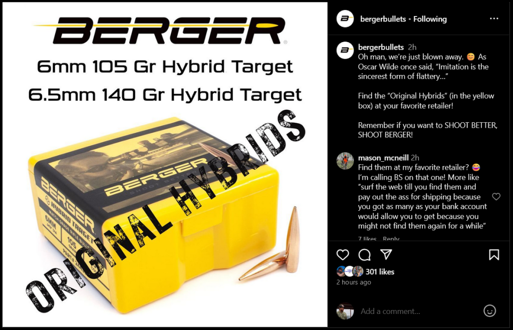 berger hybrid vs hornady aeromatch