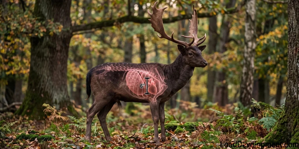 Image showing the vital zone size of an adult fallow deer male.